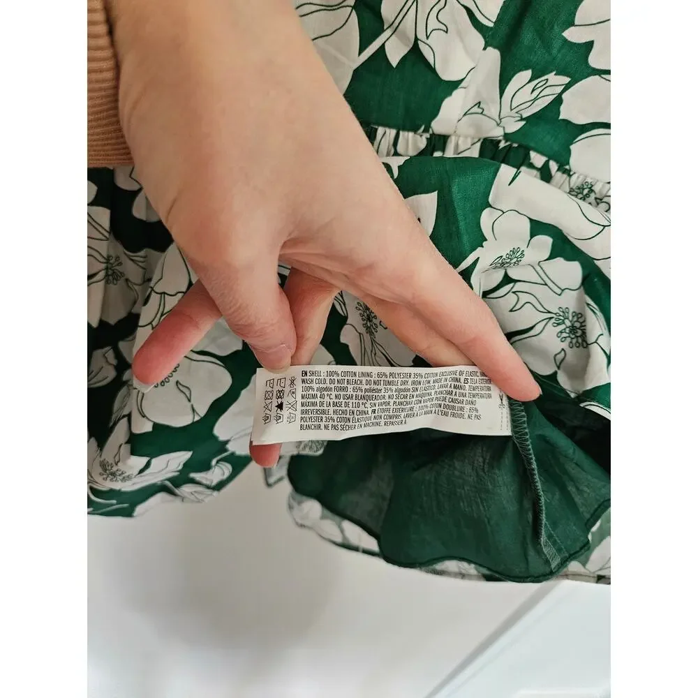Tuckernuck Hyacinth House Green Floral Clemons Blouse NWT Size X-Small